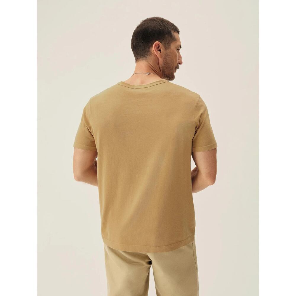 Buck Mason Men's Pima Cotton Straight Hem Crewneck T-Shirt in Marigold Venice - Picture 3 of 5